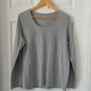 Kim Rogers Heather Gray Long Sleeve Top Plus Size XXL